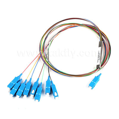 PLC Splitter Optical من 1 × 2 إلى 2 × 64 ، G.657A1 / G.652D متوافق