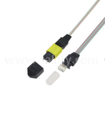 مجموعة مصفوفة الألياف MTP-16CH-FA - موصل MTP إلى مصفوفة ألياف ذات أخدود V ذات 16 قناة، فقدان إدخال منخفض، لأجهزة الإرسال والاستقبال الضوئية عالية السرعة وتطبيقات CPO/مركز البيانات