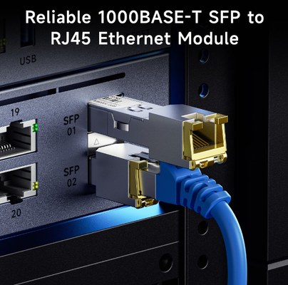 وحدة RJ45 جيجابيت SFP 1000BASE-T Transceiver SFP النحاسي مع 1.25Gbps و EMI منخفضة