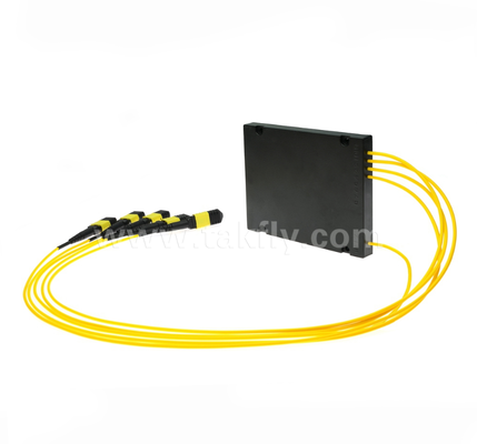 1×4 MPO/MTP SM PLC Splitter – Single-Mode, 1×4 Configuration, MPO Input to MPO Output, Low Insertion Loss (≤7.2dB), for High-Density Data Center Cabling, Pre‑terminated Systems & FTTx Distribution