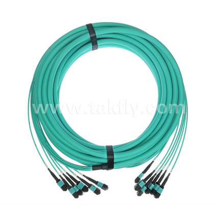 72-Core MPO/PC Trunk Patch Cord – OM3 Multimode, 6×MPO Input to 6×MPO Output, Low Insertion Loss, for High-Density Data Center & 40G/100G SR4/SR10 Applications