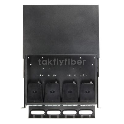 لوحة التصحيح المنزلقة Takfly 1U / 2U ️ MTP / MPO ذو الكثافة العالية Plug-and-Play إلى Cassette LC لما يصل إلى 192 ألياف