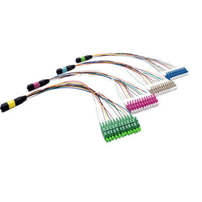 سلك التصحيح MPO/MTP عالي الأداء   8/12/24 الألياف ، خسارة منخفضة ، متوافقة مع IEC و TIA