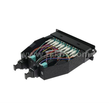 MPO/MTP إلى LC وحدة الكاسيت الموقوفة مسبقًا ️ 12-Core أو 24-Core ، لوحة LC Duplex الأمامية ، محولات MPO الخلفية المزدوجة ، Plug-and-Play للكابلات مركز البيانات عالي الكثافة