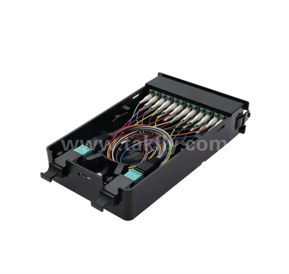 وحدة الكاسيت المقطوعة مسبقًا    TK-HRM-04 ، 12C/24C ، وضع مزدوج: LC Pigtail Fusion أو MPO-LC إدارة الكاسيت ، Plug-and-Play للكابلات في مركز البيانات