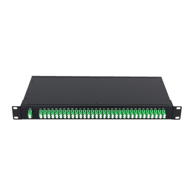 OEM 1U 19 بوصة 2x64 رف جبل LC Fiber Optic PLC Splitter لمركز البيانات FTTx