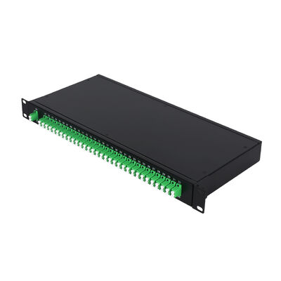 OEM 1U 19 بوصة 2x64 رف جبل LC Fiber Optic PLC Splitter لمركز البيانات FTTx