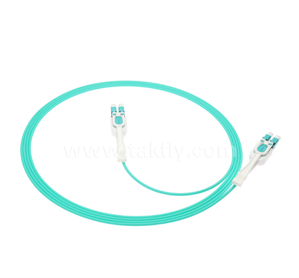 LC Push-Pull Uniboot Fiber Optic Patch Cord ️ أنبوب واحد ذو اثنين من النواة ، قابل للتبادل من ناحية القطبية ، لتطبيقات التجميع عالية الكثافة ومركز البيانات