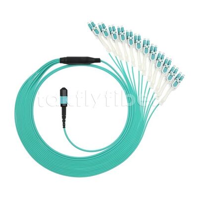 MPO/MTP Patchcord Fanout Uniboot LC متعدد الأوضاع OM3 كابل الألياف الضوئية لكابلات مركز البيانات AI Telecom