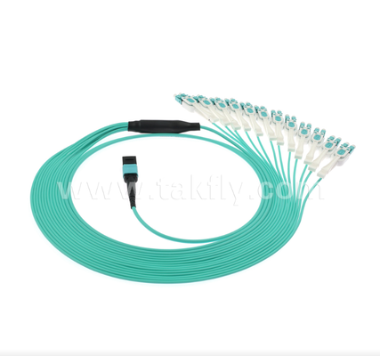 سلك التصحيح MPO/MTP إلى LC Uniboot - متعدد الأوضاع OM3، عالي الكثافة، قطبي قابل للعكس لمراكز البيانات 40G/100G