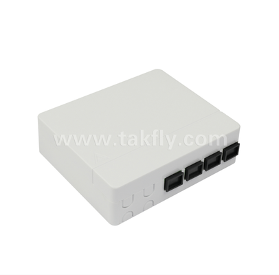 صندوق إنهاء الألياف TKS-1806-04C-4 منافذ - تثبيت سطحي، متوافق مع SC/LC، تصميم معياري لأنظمة فرعية لمنطقة العمل.