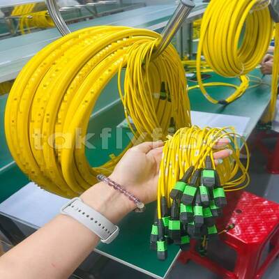 تاكفلاي MPO/MTP Patch Cord 8/12/24 النواة تصل إلى 576 النواة خسارة منخفضة 500 دورة التزاوج متوافقة مع IEC و TIA