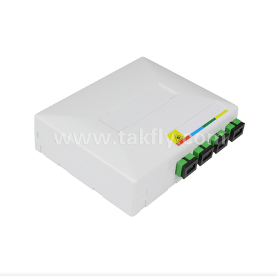 صندوق إنهاء ألياف FTTH TKS-1806-04D - تثبيت مكتبي/جداري، 4 منافذ، داخلي، يدعم لحام الدمج وإدارة الكابلات