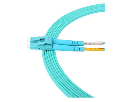 OM3 50 / 125um Fiber Patch Cord LC إلى LC Multimode 2.0mm Duplex Data Center Fiber Optic Cable