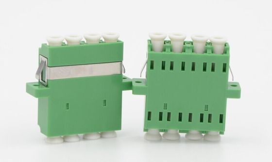 LC APC رباعي الألياف البصرية محول SM اللون الأخضر بدون حواف لشبكة الاتصالات