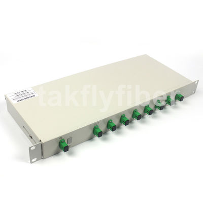 1 × 8 PLC Splitter 1U Rack Mount Single Mode Fiber Splitter G657A1