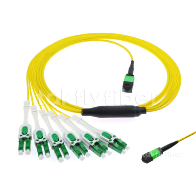 الألياف البصرية MPO MTP LC Uniboot Patch Cord Singlemode 12 Fiber Cable For FTTX