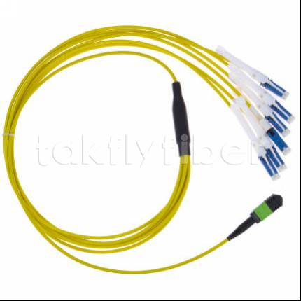 سلك التصحيح MPO-CS الدائم لشبكات الاتصالات الخليوية خسارة التداخل ≤0.3dB قطر الألياف 50/125