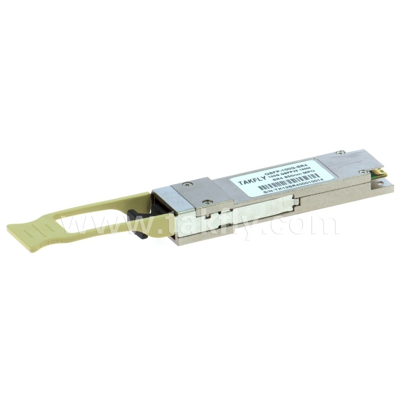 100Gbps QSFP28 SR4 850nm 100m MPO مع جهاز استقبال DDM حتى 27.952 Gbps معدل البيانات لكل قناة