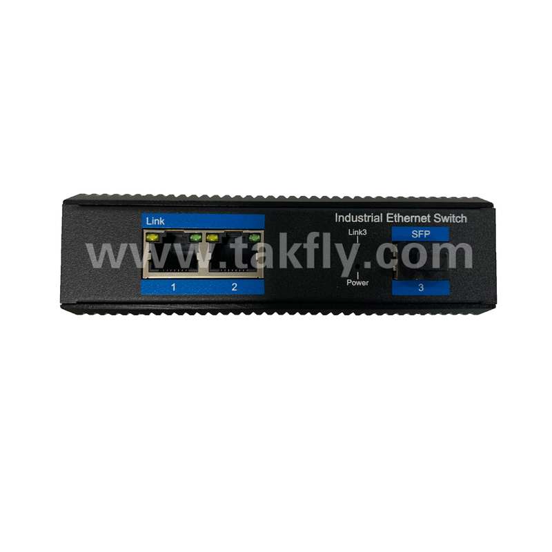 محول POE Ethernet الصناعي 2 منفذ جيجابيت مع فتحة SFP