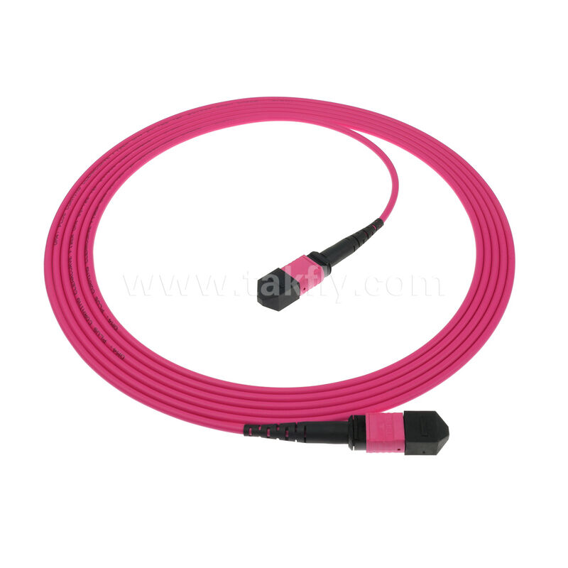 MPO MTP الذكور الإناث 8F 12F 16F 24F MM Multimode OM4 Fiber Optic Patchcord / كابل التشغيل بالألياف الضوئية / كابل الاختراق الضوئي / كابل جذع الألياف الضوئية