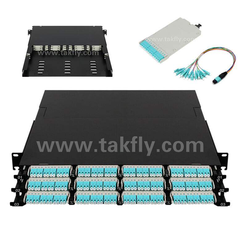 MPO لوحة التصحيح MTP كاسيت 144 نواة فائقة الكثافة الألياف الضوئية لمركز البيانات FTTX
