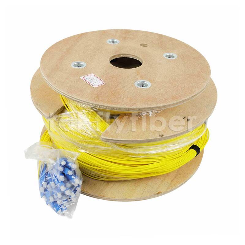 48 قلب G657A OS2 كابل اختراق مسبق الإنهاء Fanout Pigtail مع طول مخصص لمركز بيانات FTTH