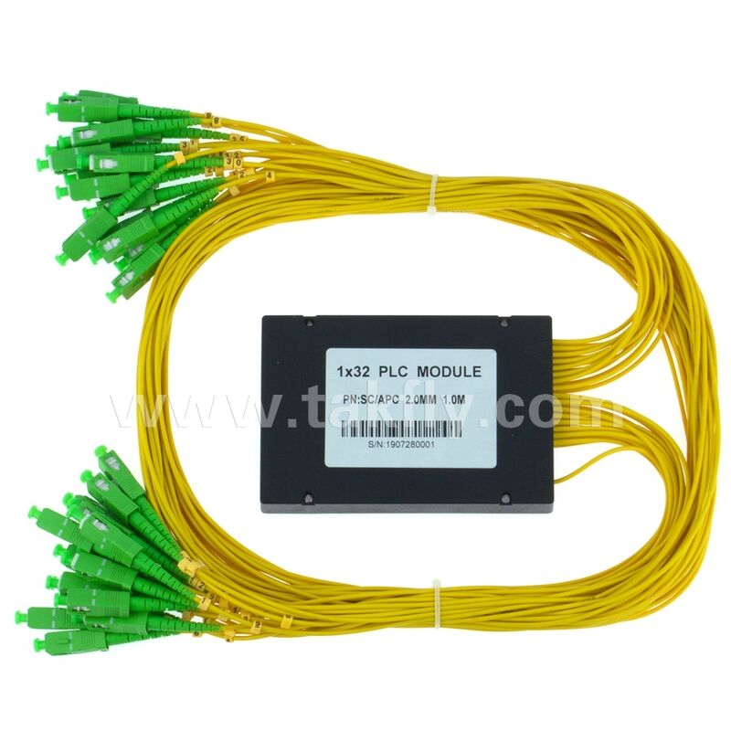 مقسم الألياف الضوئية PLC صندوق ABS 1xN SC APC/UPC لشبكات Fttx ومراكز بيانات الاتصالات
