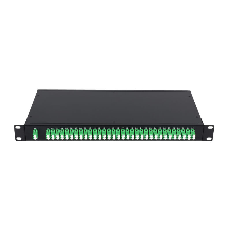 OEM 1U 19 بوصة 2x64 رف جبل LC Fiber Optic PLC Splitter لمركز البيانات FTTx