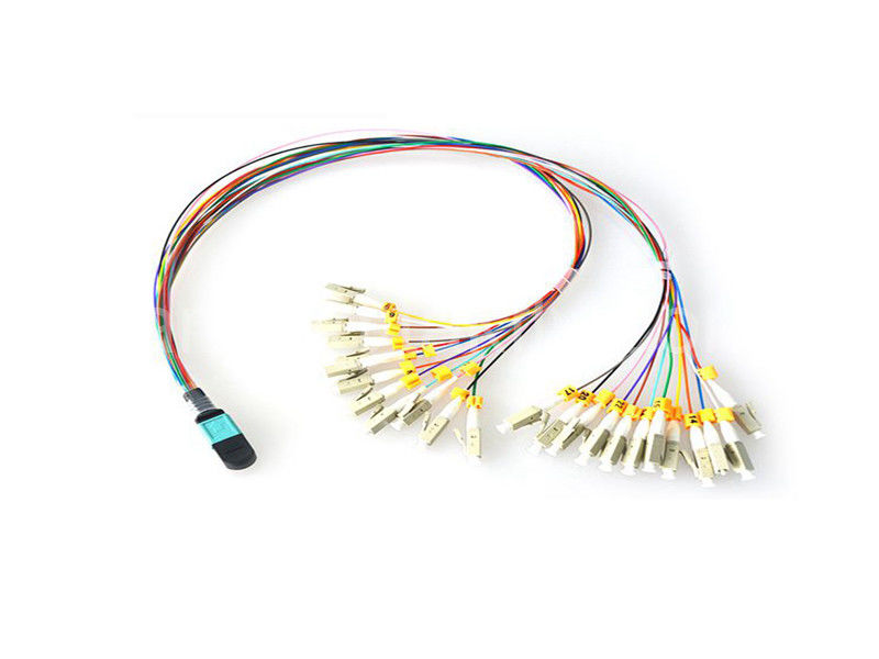 24 Core OM3 Multimode MPO Patch Cord مع غطاء LSZH لمراكز البيانات عالية الكثافة